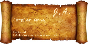 Jergler Anna névjegykártya