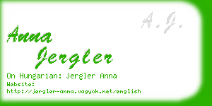 anna jergler business card